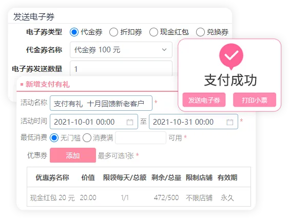 支付发券