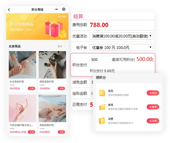 积分体系功能展示图