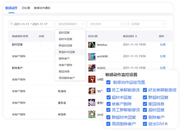流失提醒功能展示图